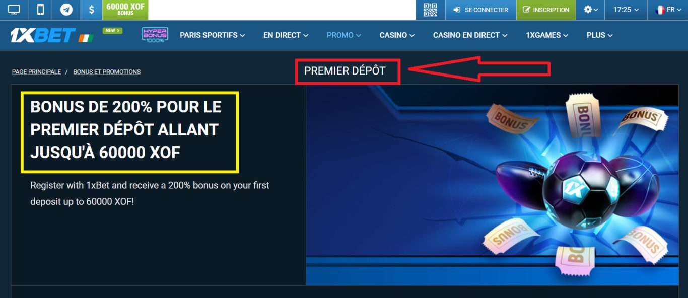 Conditions générales du 1xBet bonus de bienvenue pour les paris